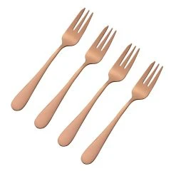 Viners Select 4-Piece Pastry Fork Set | Copper