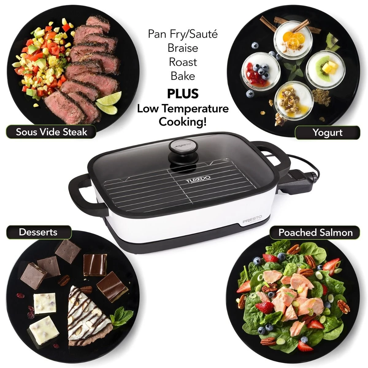 Presto® 16" Precise Tuxedo Digital Precision Skillet Multi Cooker 7 Presto® 16" Precise Tuxedo Digital Precision Skillet Multi Cooker - Image 5