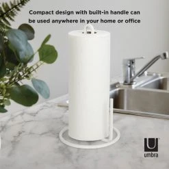 Umbra Squire Vertical Paper Towel Holder | White -Cuisinart Shop 1004313 660 squire wht co04