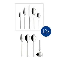 Villeroy & Boch 64-Piece Stainless Steel Flatware & Serving Set | New Wave 6 Villeroy & Boch 64-Piece Stainless Steel Flatware & Serving Set | New Wave -Cuisinart Shop 1263389093 on fs b