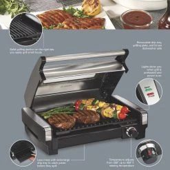Hamilton Beach Home Hamilton Beach Searing Grill With Lid Window -Cuisinart Shop 25361 pkg side eng