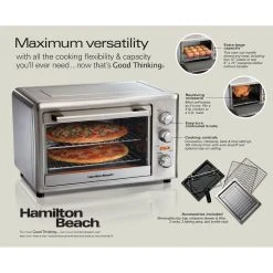 Hamilton Beach Home Hamilton Beach Countertop Oven With Convection & Rotisserie | Stainless Steel 13 Hamilton Beach Home Hamilton Beach Countertop Oven With Convection & Rotisserie | Stainless Steel -Cuisinart Shop 31103d pkg side eng