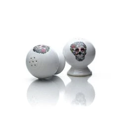 Fiesta® Salt & Pepper Set | Sugar Skull And Vine (White)