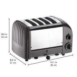 Dualit NewGen Classic 4-Slice Toaster | Charcoal -Cuisinart Shop 4char3