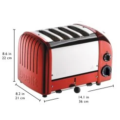 Dualit NewGen Classic 4-Slice Toaster | Candy Apple Red -Cuisinart Shop 4red3