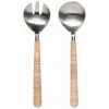 Danica Brands Danica Heirloom 2-Piece Salad Servers Set | Matte Steel & Rattan -Cuisinart Shop 5213001 heirloom steel servers set2 matte rattan main