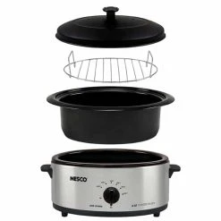 Nesco / American Harvest Nesco 6-Quart Roaster | Stainless Steel 7 Nesco / American Harvest Nesco 6-Quart Roaster | Stainless Steel -Cuisinart Shop 6 quart stainless roaster exploded view 3