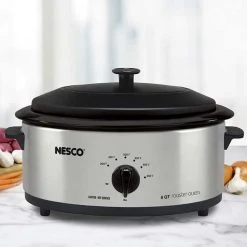 Nesco / American Harvest Nesco 6-Quart Roaster | Stainless Steel 9 Nesco / American Harvest Nesco 6-Quart Roaster | Stainless Steel -Cuisinart Shop 6 quart stainless roaster lifestyle 4