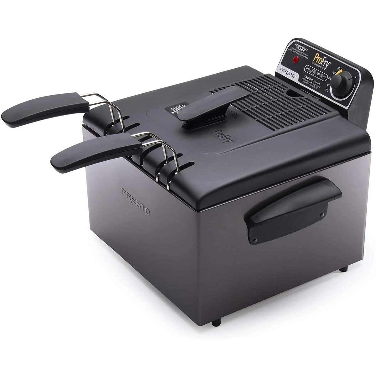 Presto® 5 Qt. Stainless Steel Dual Basket ProFry® Immersion Element Deep Fryer | Black 4 Presto® 5 Qt. Stainless Steel Dual Basket ProFry® Immersion Element Deep Fryer | Black - Image 2