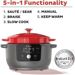 Instant 6-Quart Precision Dutch Oven Multi-Cooker | Red -Cuisinart Shop 71nqtyosfll. ac sl1500