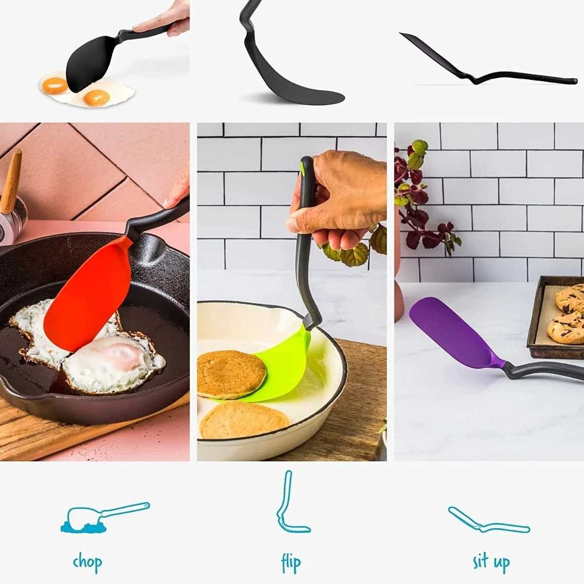 Dreamfarm Chopula Silicone Spatula| Black 4 Dreamfarm Chopula Silicone Spatula| Black - Image 2