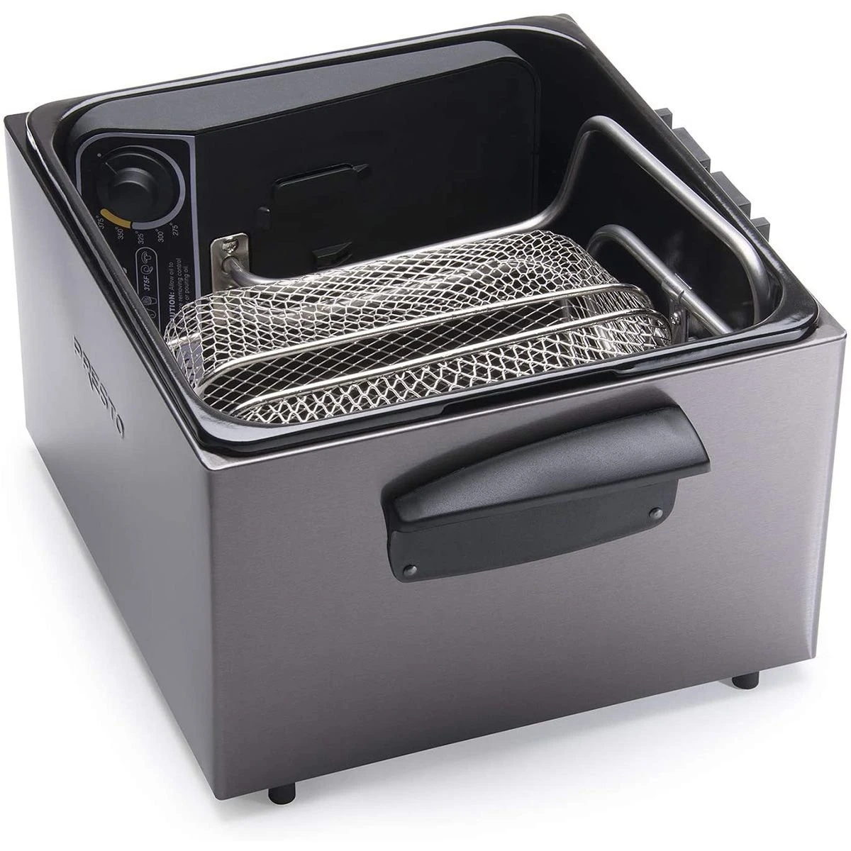 Presto® 5 Qt. Stainless Steel Dual Basket ProFry® Immersion Element Deep Fryer | Black 6 Presto® 5 Qt. Stainless Steel Dual Basket ProFry® Immersion Element Deep Fryer | Black - Image 4