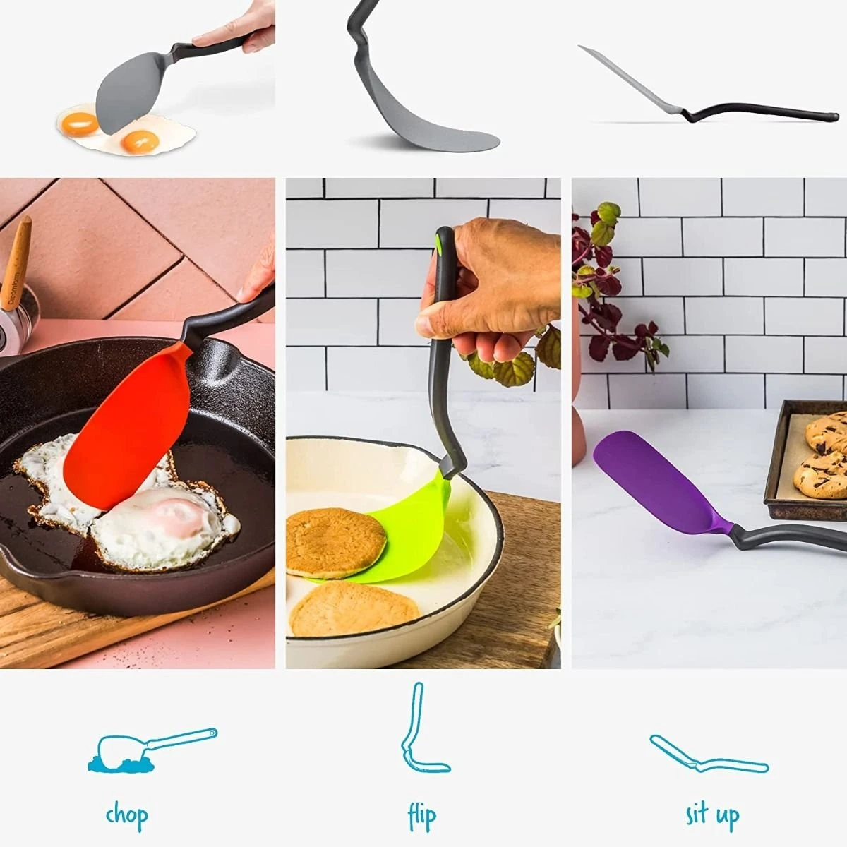 Dreamfarm Chopula Silicone Spatula | Grey 4 Dreamfarm Chopula Silicone Spatula | Grey - Image 2