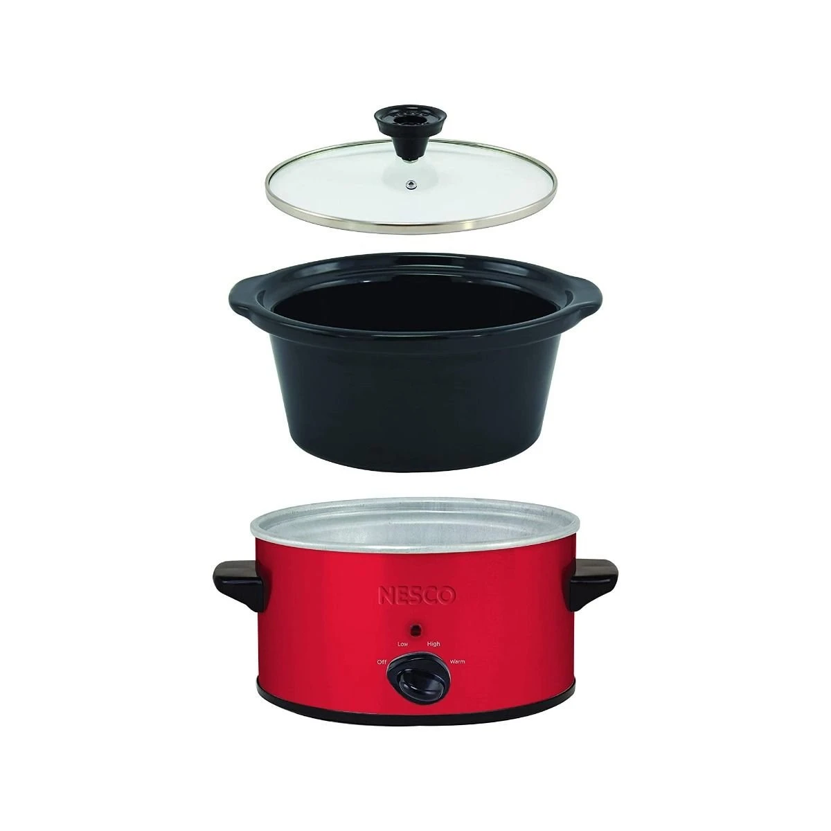Nesco / American Harvest Nesco 1.5-Quart Oval Slow Cooker | Red Metallic 4 Nesco / American Harvest Nesco 1.5-Quart Oval Slow Cooker | Red Metallic - Image 2