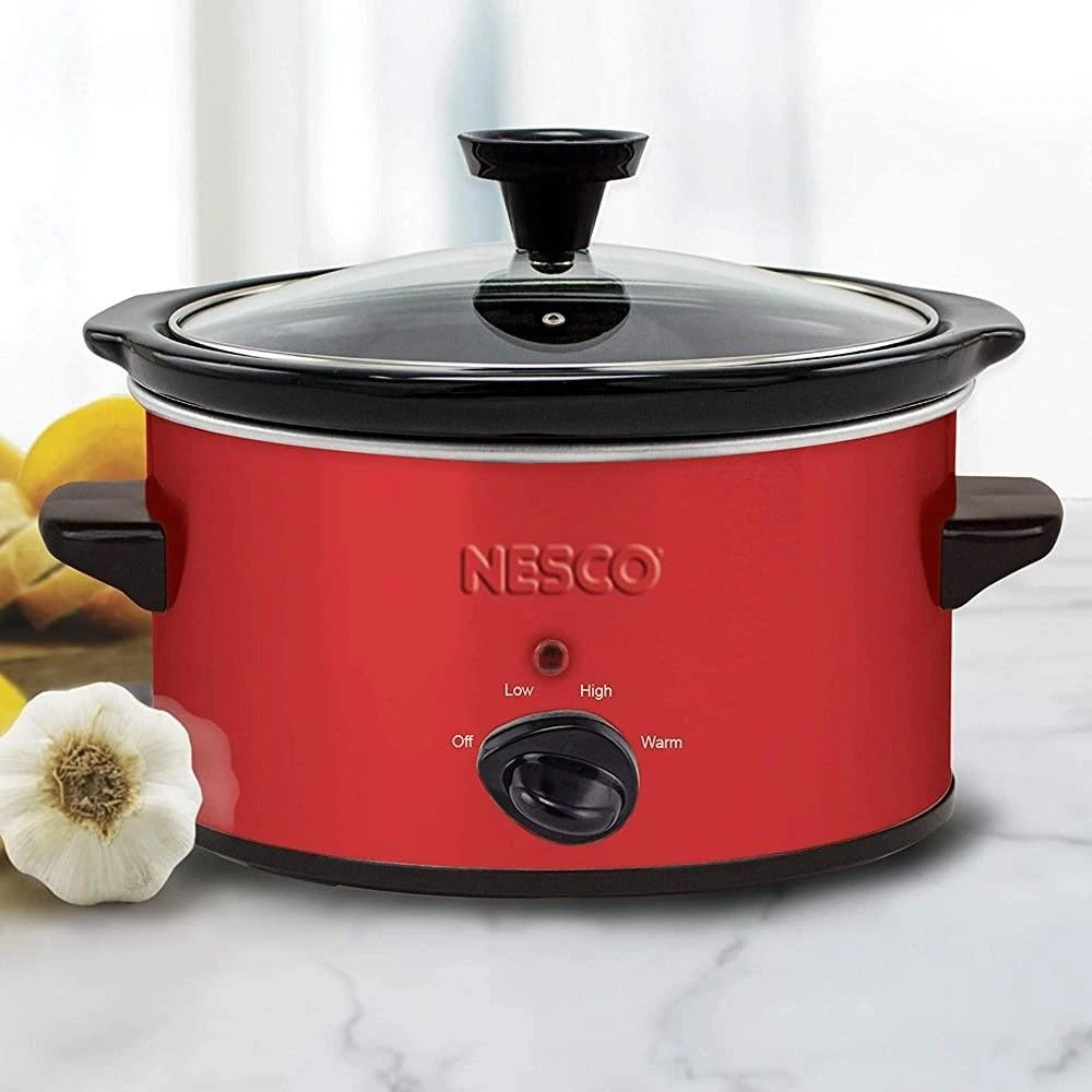 Nesco / American Harvest Nesco 1.5-Quart Oval Slow Cooker | Red Metallic 5 Nesco / American Harvest Nesco 1.5-Quart Oval Slow Cooker | Red Metallic - Image 3