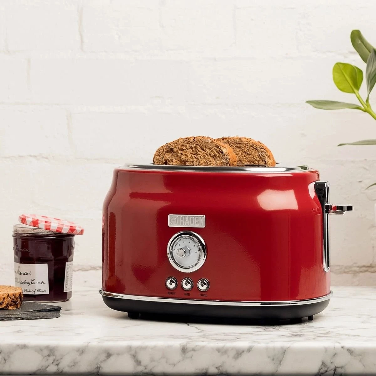 Haden Dorset 2-Slice Stainless Steel Toaster | Red 8 Haden Dorset 2-Slice Stainless Steel Toaster | Red - Image 6