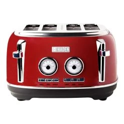 Haden Dorset 4-Slice Stainless Steel Toaster | Red