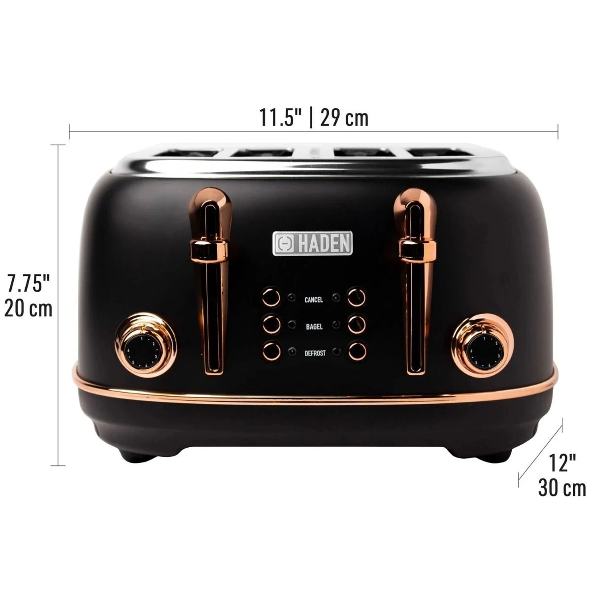Haden Heritage 4-Slice Toaster | Black And Copper 4 Haden Heritage 4-Slice Toaster | Black And Copper - Image 2