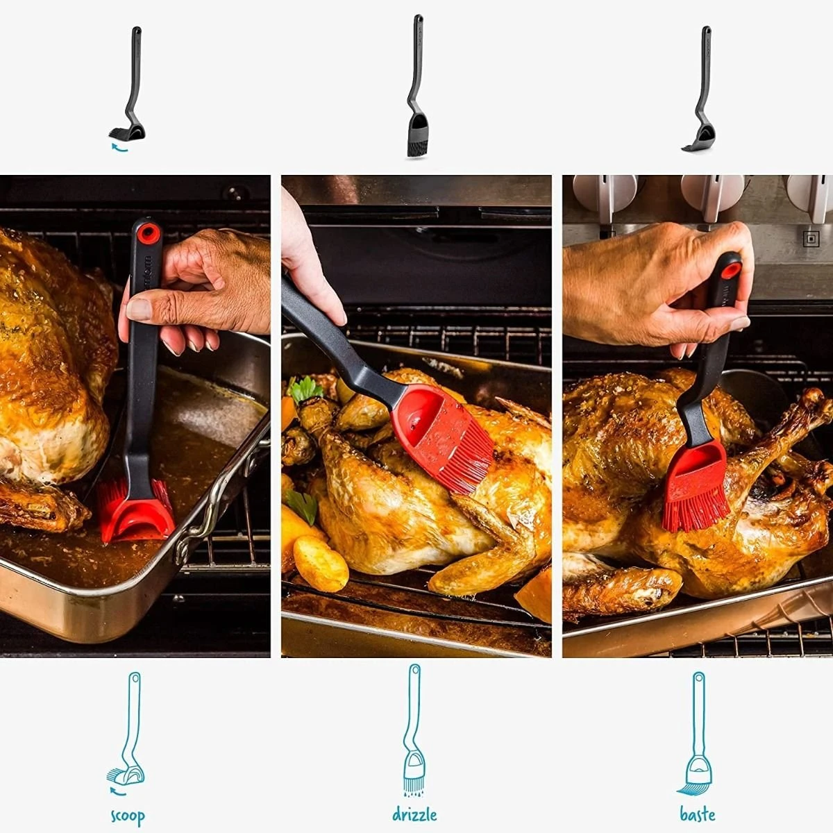 Dreamfarm Brizzle Silicone Basting Brush | Black 6 Dreamfarm Brizzle Silicone Basting Brush | Black - Image 4