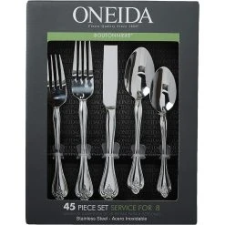 Oneida 18/0 Stainless Steel 45-Piece Flatware Set | Boutonniere -Cuisinart Shop 91d834ywmjl. ac sl1500