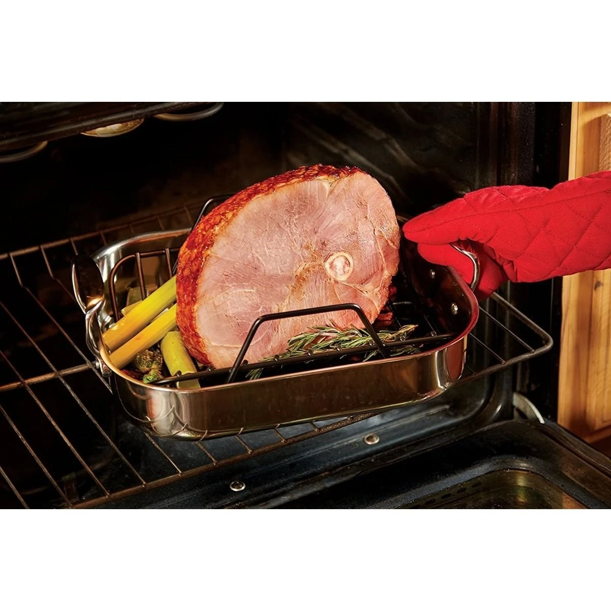 All-Clad Stainless Steel Roaster With Rack | Small - 14" X 11" 4 All-Clad Stainless Steel Roaster With Rack | Small - 14" X 11" - Image 2