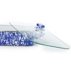 Golden Rabbit Enamelware 16" X 12.5" Roasting Pan With Lid | Cobalt Swirl -Cuisinart Shop cb15 3