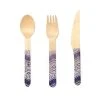 Kikkerland Wood Cutlery Set | Tribal 1 Kikkerland Wood Cutlery Set | Tribal -Cuisinart Shop cu302 disposablecutlerytribalbl wb new 800x800
