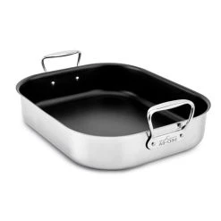 All-Clad Nonstick Roaster With Rack | Large - 16" X 13" -Cuisinart Shop e751s264 non stick roasting pan with rack 16 x 13 all clad 1