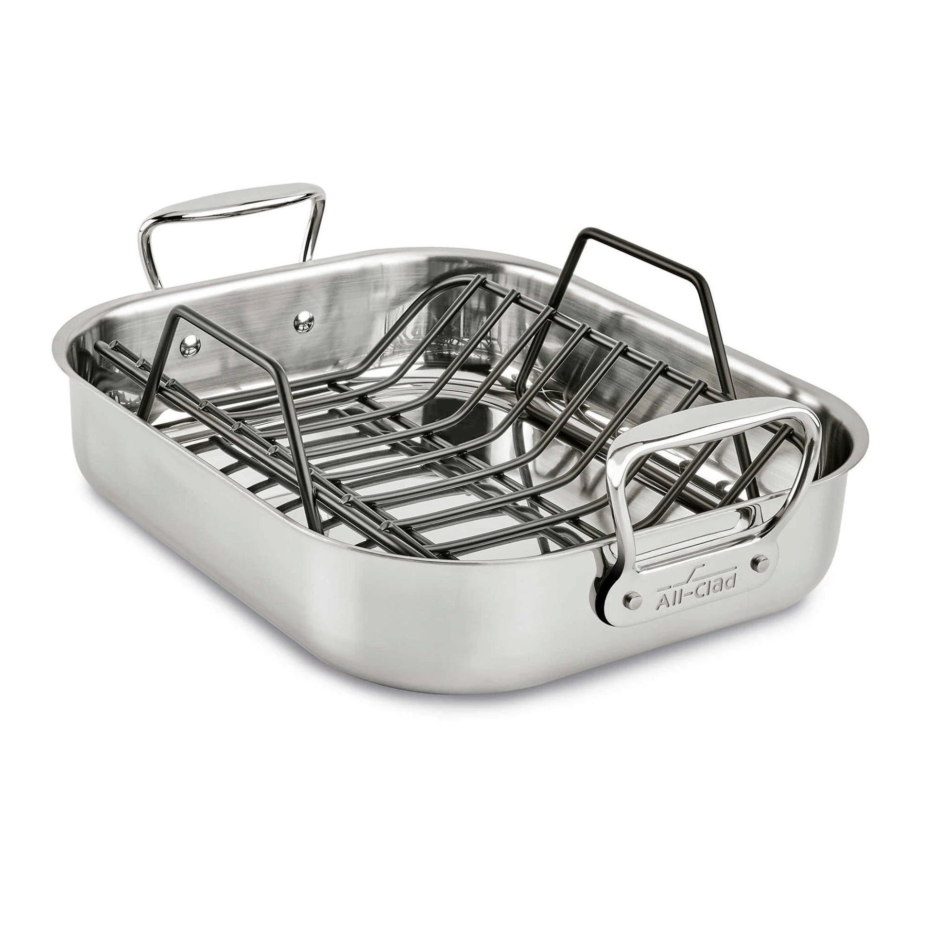 All-Clad Stainless Steel Roaster With Rack | Small - 14" X 11" 3 All-Clad Stainless Steel Roaster With Rack | Small - 14" X 11"
