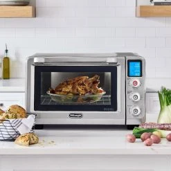 DeLonghi De'Longhi Livenza Digital Stainless Steel Oven W/ Thermoshield Technology -Cuisinart Shop edit shot11 24lconvectionoven eo241250m wholechicken tight