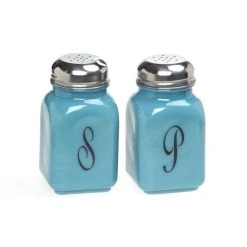 Mosser Glass Monogram Salt & Pepper Set | Georgia Blue