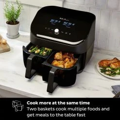 Instant Vortex Dual Basket Air Fryer With Clear Cook | 8-Quart -Cuisinart Shop ib 140 3090 01 vortex plus dual clearcook 6qt black atf square tile5