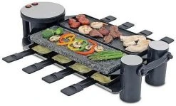 Swissmar Swivel Raclette Grill - 1 Non-Stick & 1 Hot Stone Surface- 8 Person