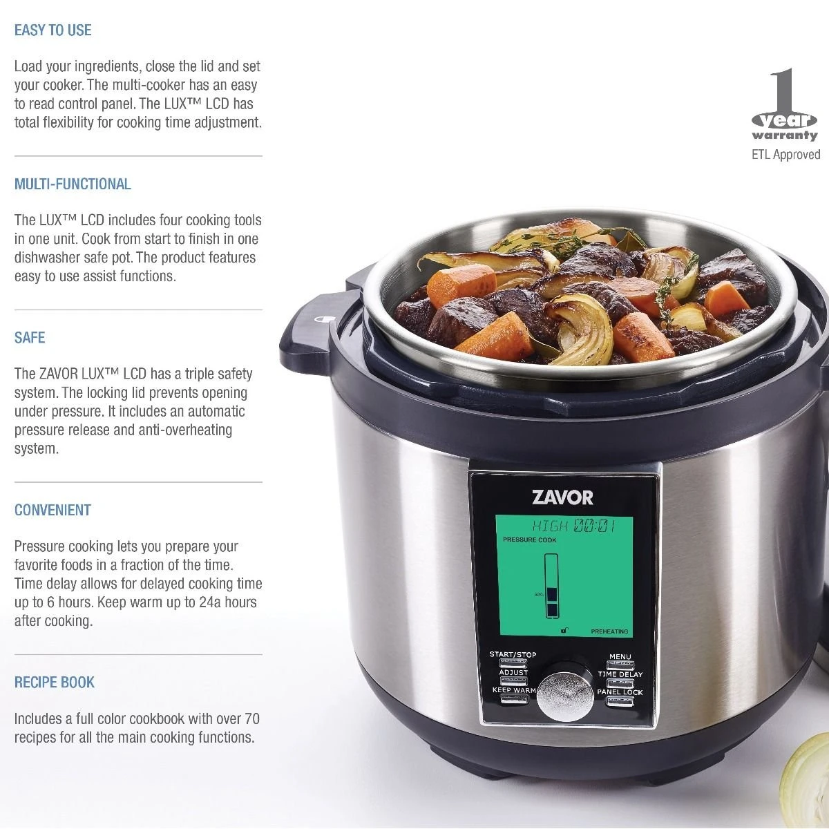 Zavor LUX™ LCD Multi-Cooker | 8 Qt. 4 Zavor LUX™ LCD Multi-Cooker | 8 Qt. - Image 2