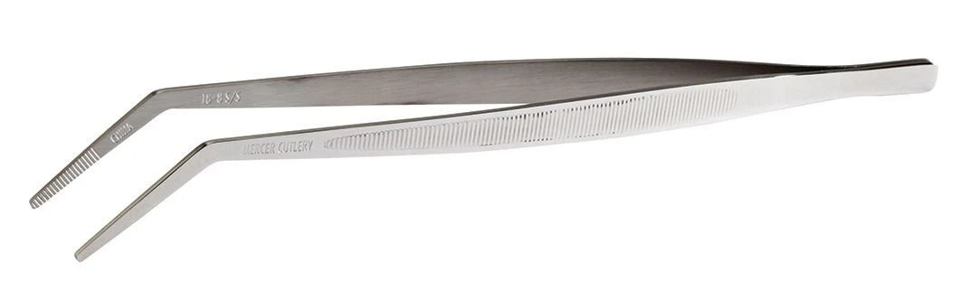 Mercer Culinary Curved Tip Precision Stainless Steel Plating Tongs | 9.375" 3 Mercer Culinary Curved Tip Precision Stainless Steel Plating Tongs | 9.375"