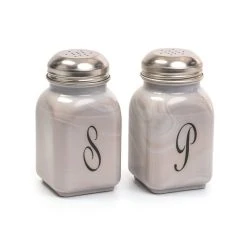 Mosser Glass Monogram Salt & Pepper Set | Marble