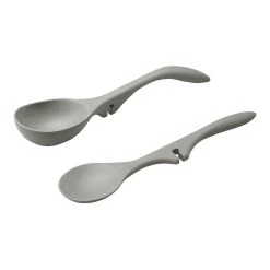 Rachael Ray 2-Piece Lazy Ladle & Spoon Set | Sea Salt Gray
