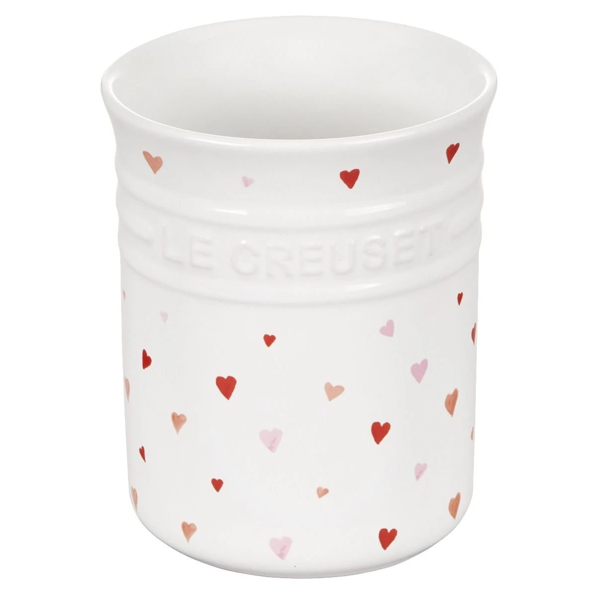 Le Creuset L'Amour 1 Qt. Utensil Crock With Heart Applique | White 3 Le Creuset L'Amour 1 Qt. Utensil Crock With Heart Applique | White