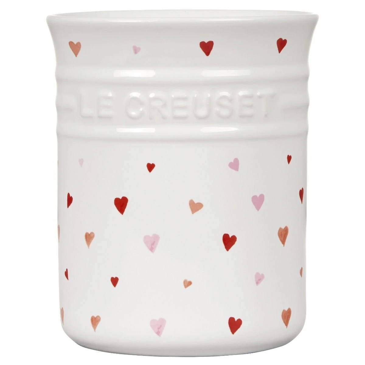 Le Creuset L'Amour 1 Qt. Utensil Crock With Heart Applique | White 4 Le Creuset L'Amour 1 Qt. Utensil Crock With Heart Applique | White - Image 2