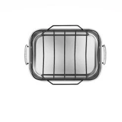 Le Creuset Stainless Steel Roasting Pan With Nonstick Rack -Cuisinart Shop rs7924 small pan overhead rack v3