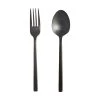 Fortessa Arezzo Brushed Black Serving Fork & Spoon Set 2 Fortessa Arezzo Brushed Black Serving Fork & Spoon Set -Cuisinart Shop servingset