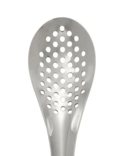 Mercer Culinary 6.75" Spherification Stainless Steel Plating Spoon -Cuisinart Shop spherification spoon silver perforated bowl m35162