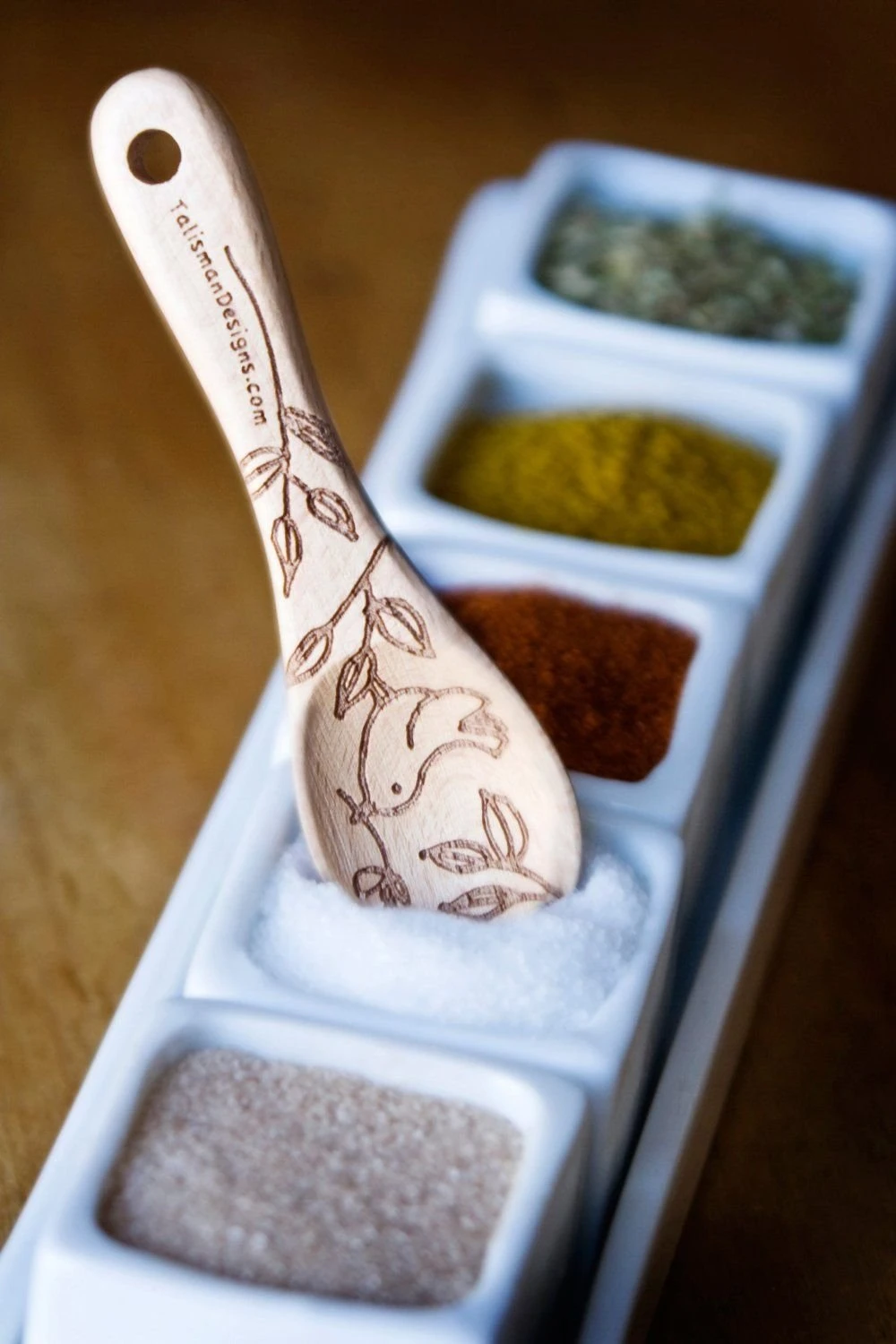Talisman Designs Tiny Beechwood Salt Spoon (3.5") 4 Talisman Designs Tiny Beechwood Salt Spoon (3.5") - Image 2