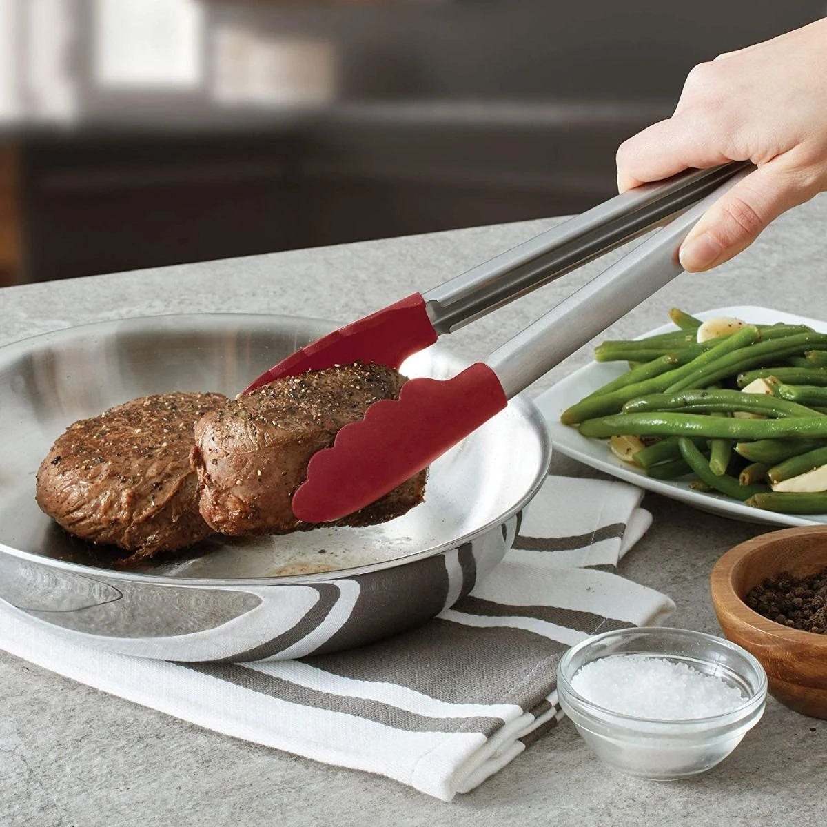 KitchenAid Non-Electrics KitchenAid Universal Silicone Tipped Tongs | Red 6 KitchenAid Non-Electrics KitchenAid Universal Silicone Tipped Tongs | Red - Image 4