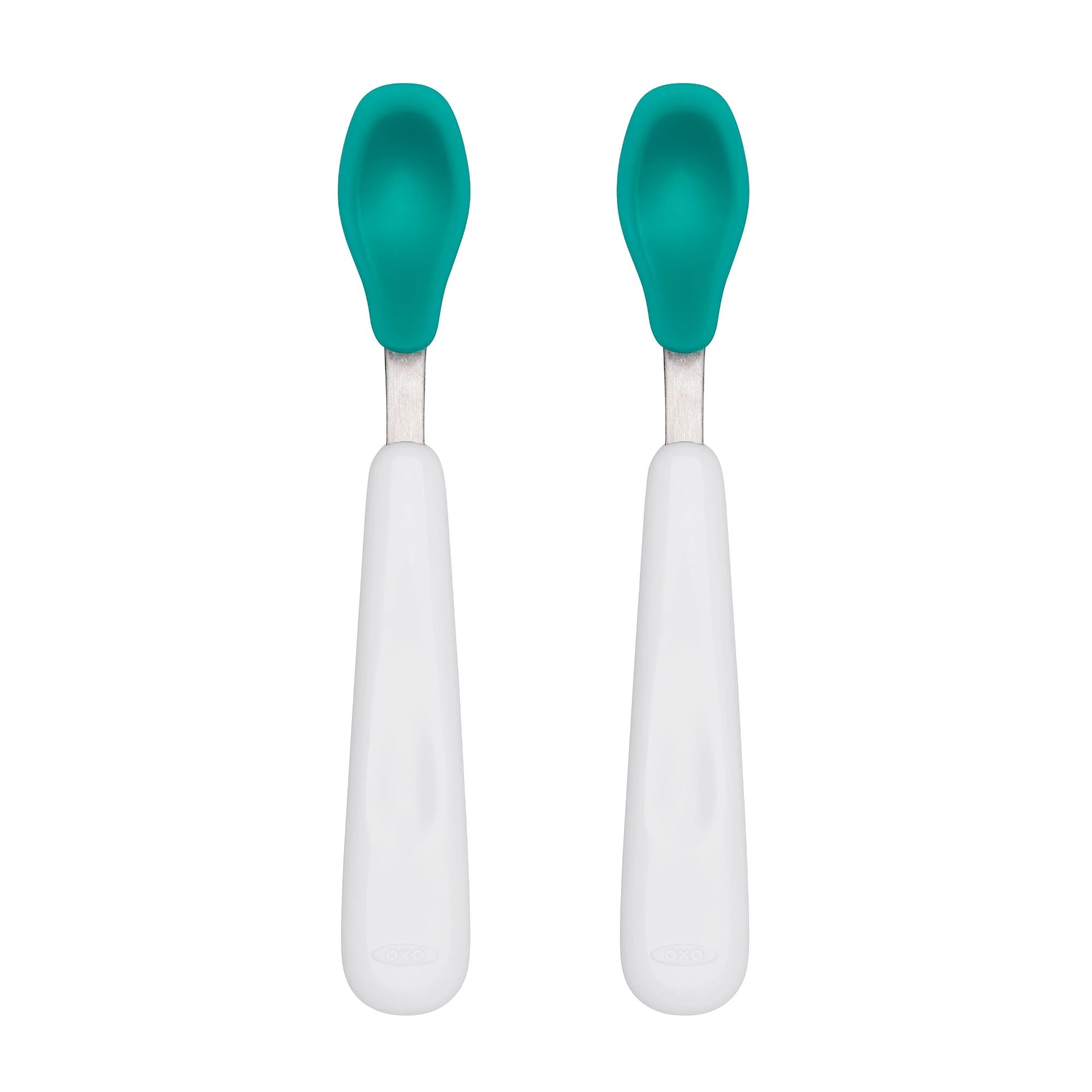 OXO Tot Feeding Spoon Set With Soft Silicone | Teal 3 OXO Tot Feeding Spoon Set With Soft Silicone | Teal