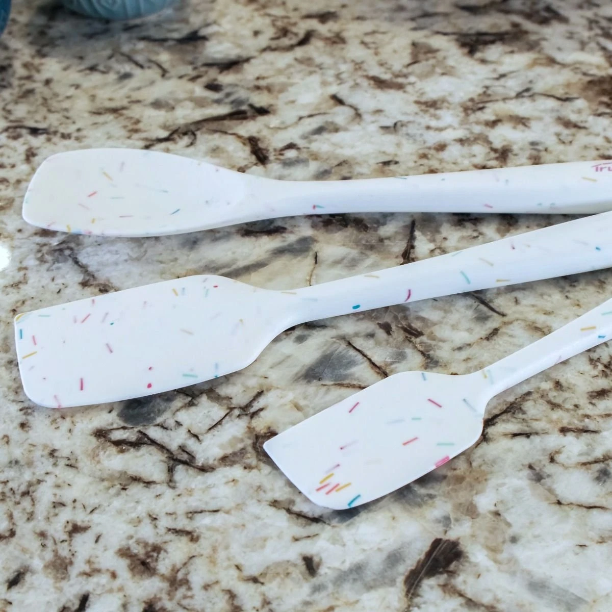 Trudeau White Confetti Silicone Spatulas - Set Of 3 4 Trudeau White Confetti Silicone Spatulas - Set Of 3 - Image 2