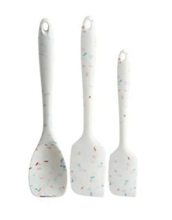 Trudeau White Confetti Silicone Spatulas - Set Of 3