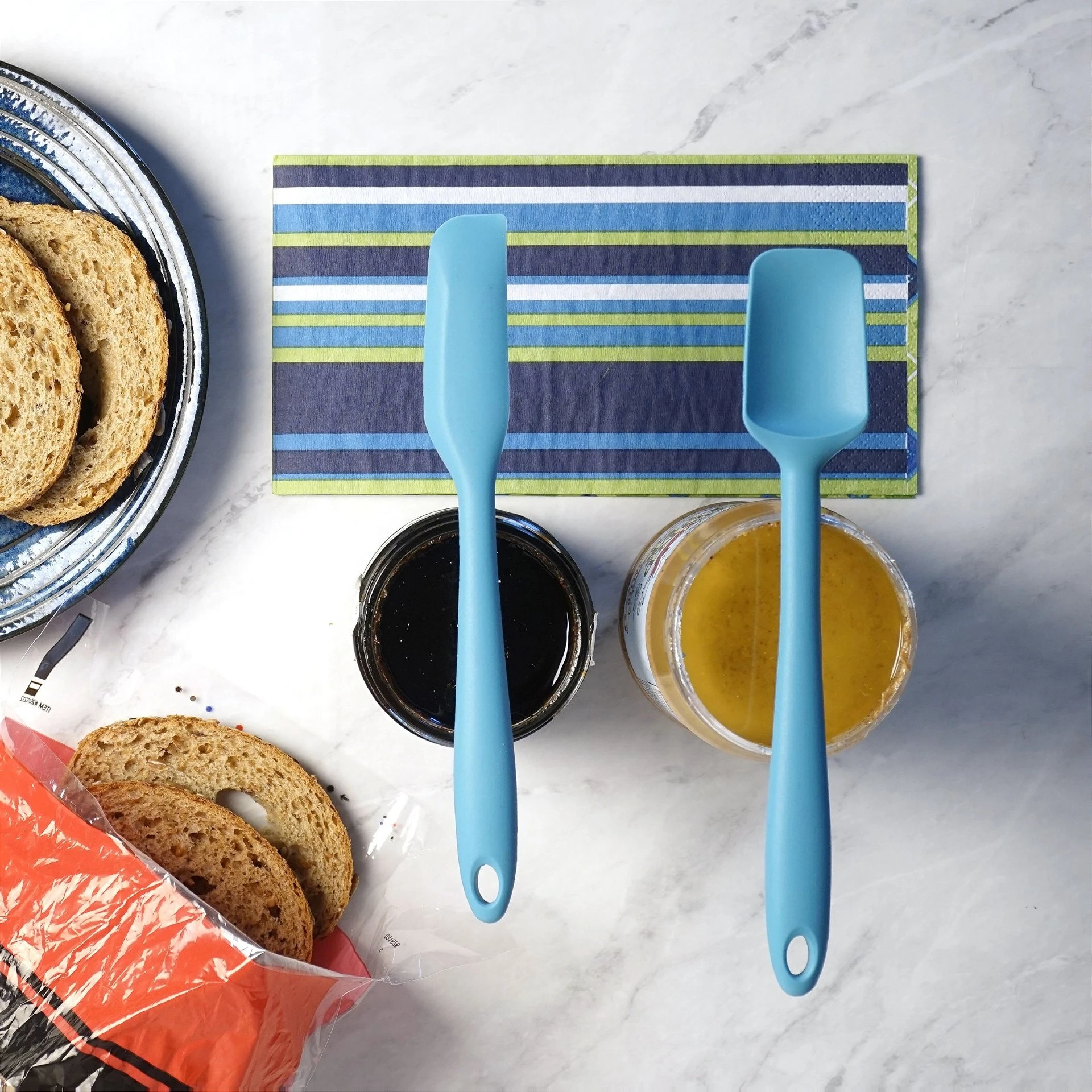 RSVP International RSVP 2-Piece 8" Silicone Spatula Set – Turquoise 4 RSVP International RSVP 2-Piece 8" Silicone Spatula Set – Turquoise - Image 2