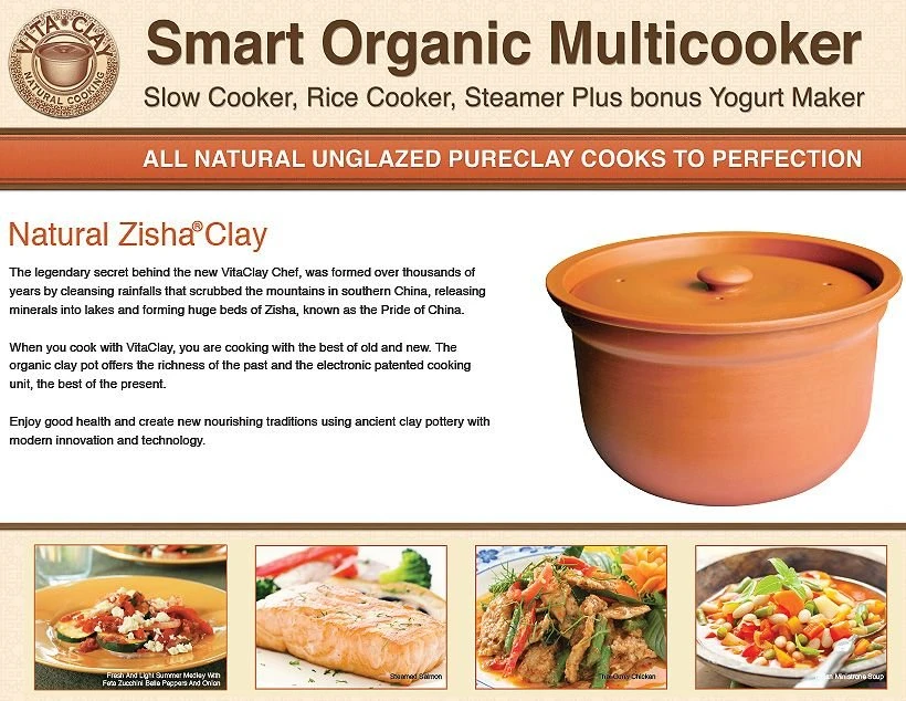 VitaClay Smart Organic Multicooker & Clay Insert - Oval, 8 Cup Dry / 4.2-Quart 10 VitaClay Smart Organic Multicooker & Clay Insert - Oval, 8 Cup Dry / 4.2-Quart - Image 8