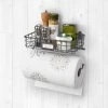 Spectrum Industrial Gray Wall Mount Basket With Paper Towel Holder 1 Spectrum Industrial Gray Wall Mount Basket With Paper Towel Holder -Cuisinart Shop wall mount basket with paper towel holder industrial gray